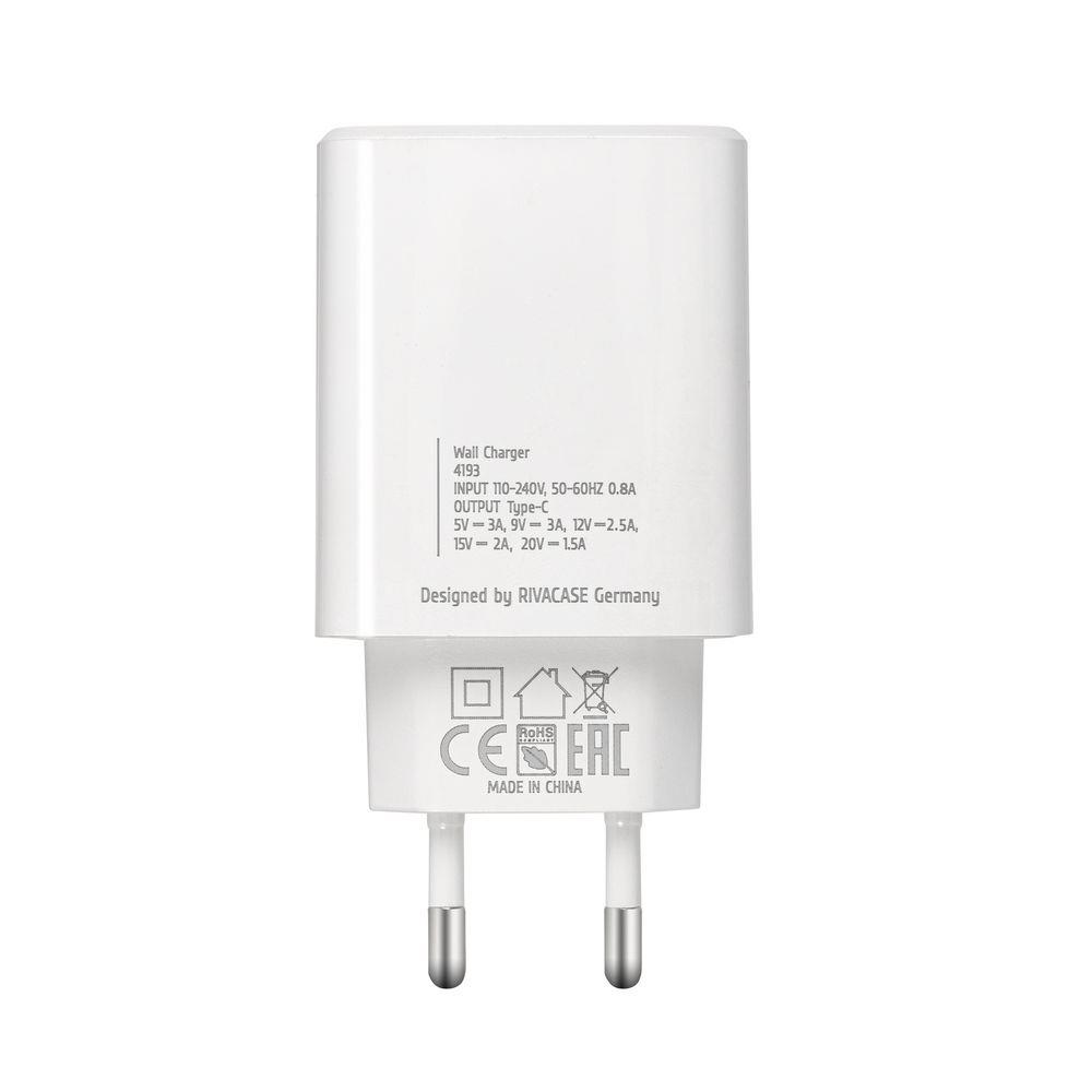 RIVACASE MOBILE CHARGER WALL/WHITE PS4193