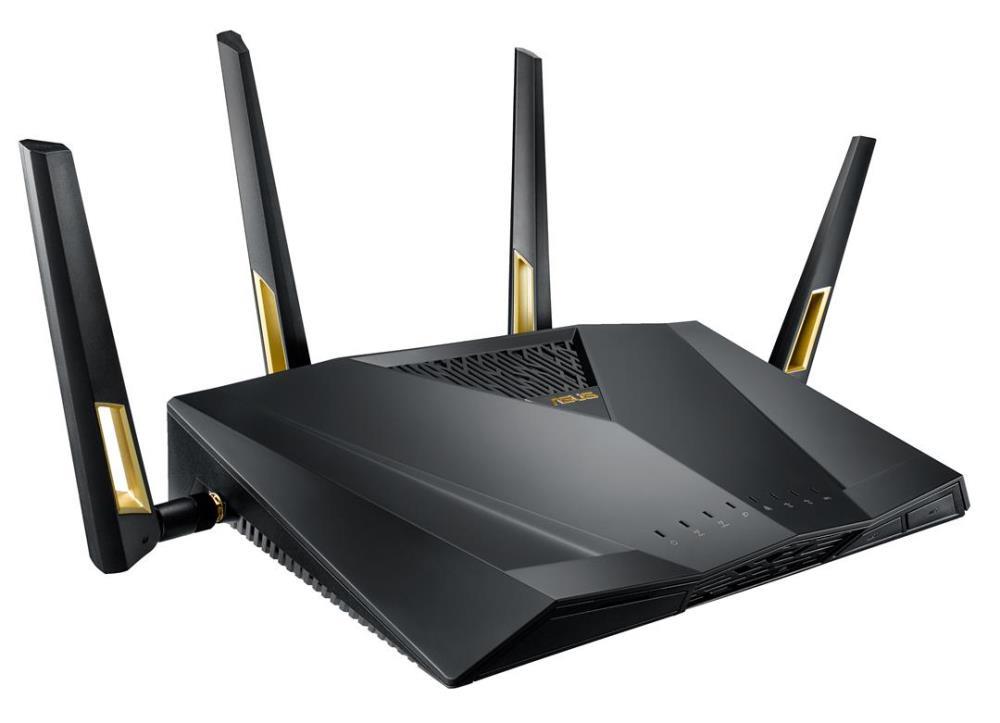 ASUS Ruuter, 6000 Mbps, Mesh, Wi-Fi 6, USB 3.2, 1 WAN, 4x10/100/1000M, 2x2.5GbE, antennide arv 4, RT-AX88UPRO