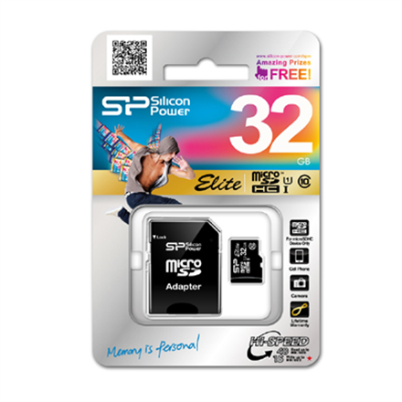 Silicon Power, Elite 8GB microSDHC UHS-I, 8 GB, Micro SDHC, Flash memory class Class 10, SD