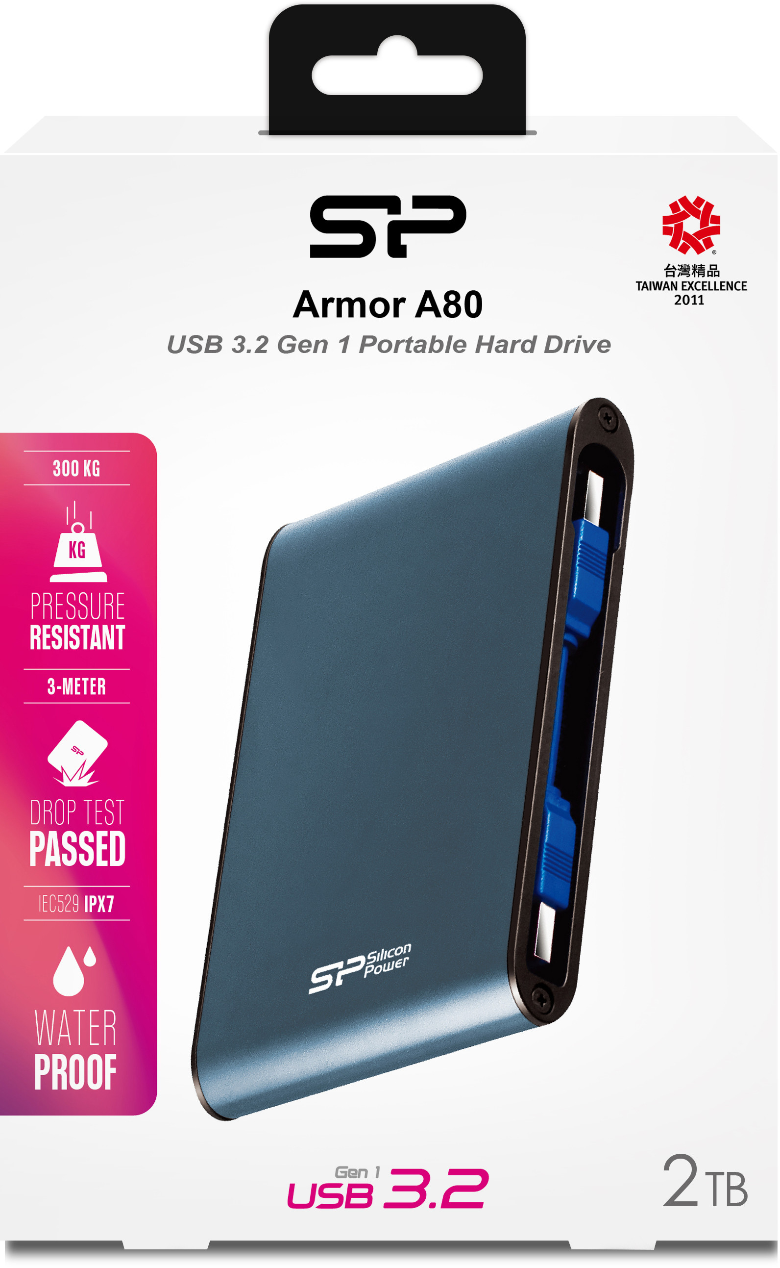 Armor A80 2TB, 2000 GB, 2.5 ", USB 3.1, Blue