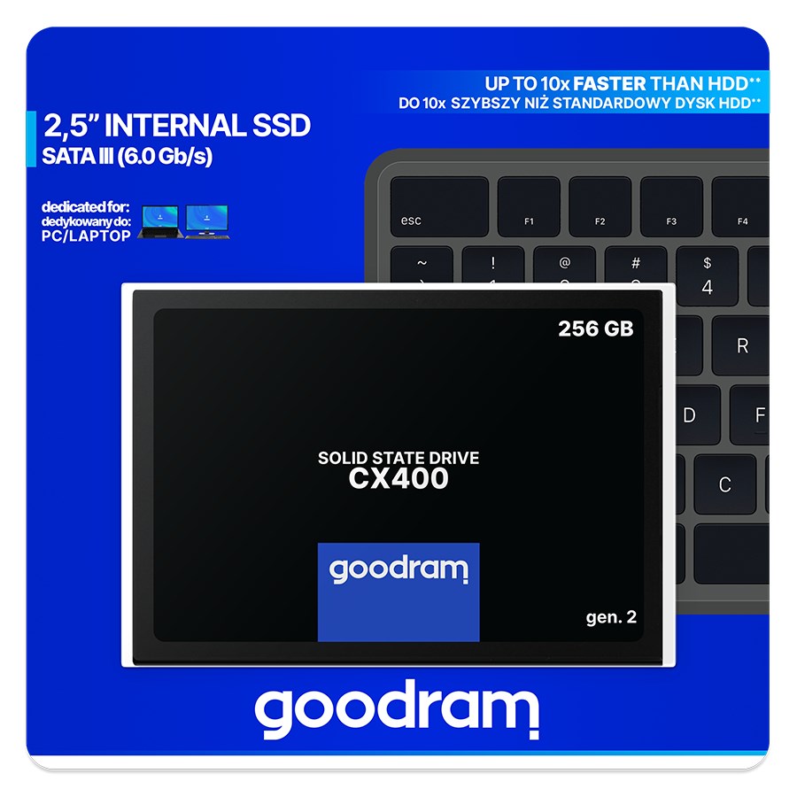 GOODRAM  SSD 256GB CX400 G.2 2, 5 SATA III, EAN: 5908267923443