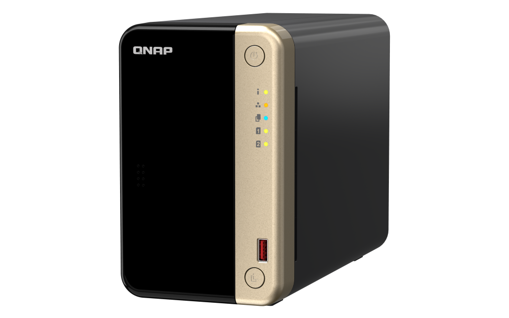 QNAP TS-264 NAS Tower Ethernet LAN Must, Kuld N5095