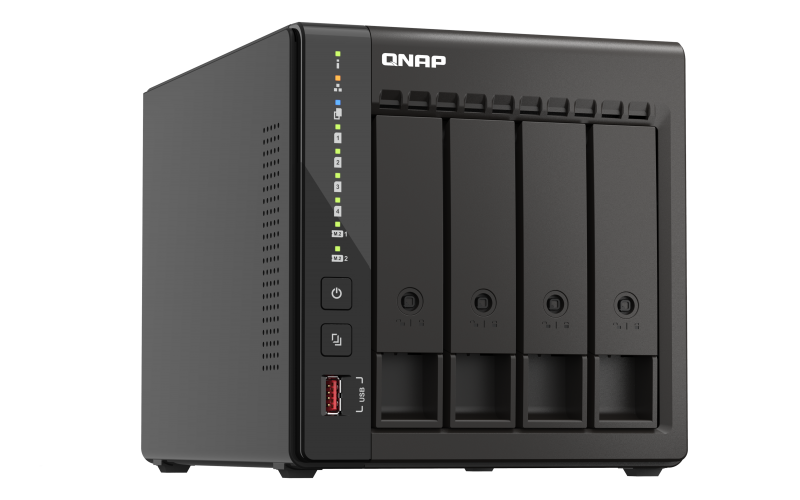 QNAP, 4-Bay desktop NAS, TS-453E-8G, Up to 4 HDD/SSD Hot-Swap, Intel Celeron, J6412 Quad-Core, Processor frequency 2.6 GHz, 8 GB