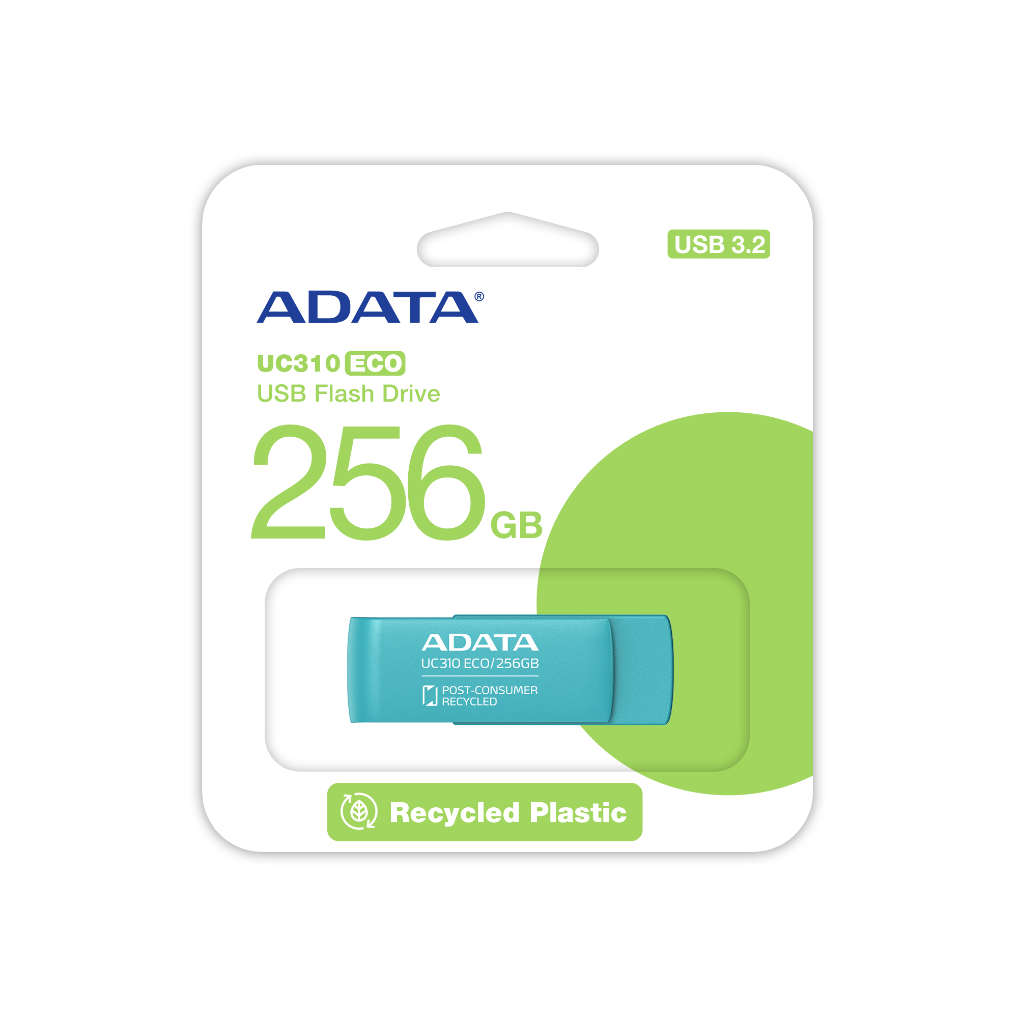 ADATA MÄLUPULK USB3.2 256G/GREEN UC310E-256G-RGN