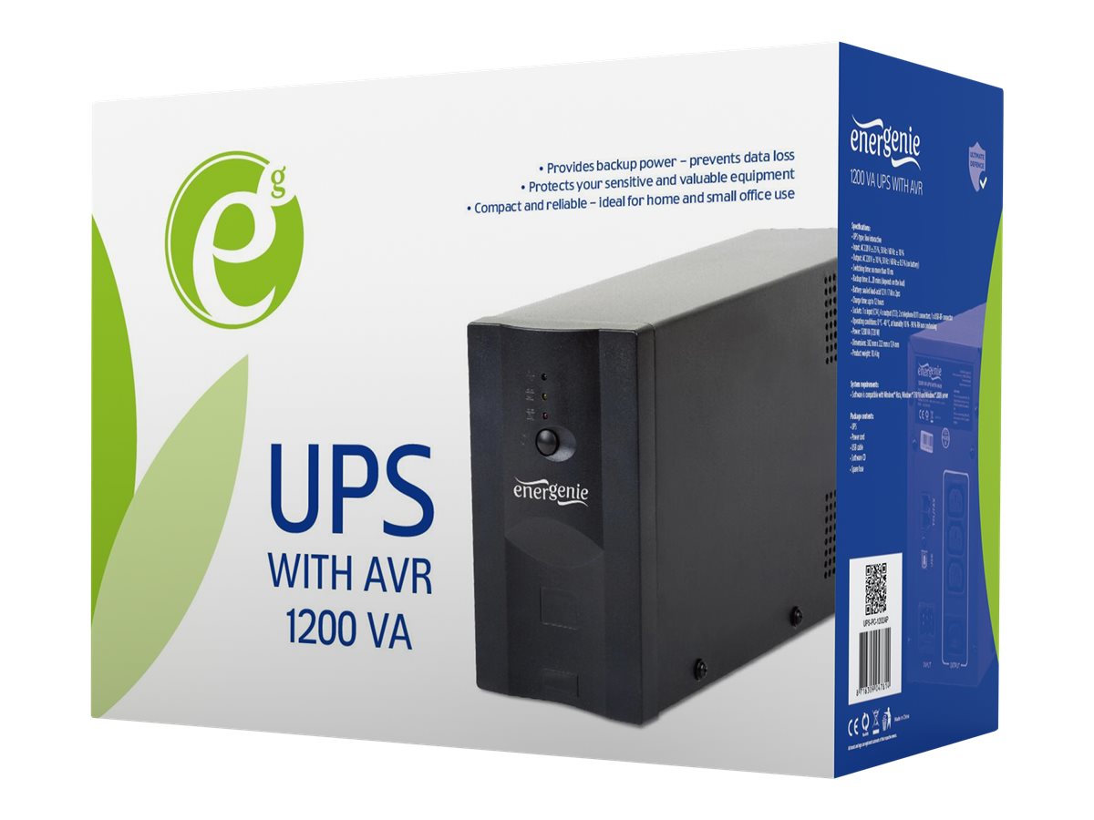 Gembird UPS-PC-1202AP uninterruptible power supply (UPS) Line-Interactive 1.2 kVA 720 W 4 AC outlet(s)