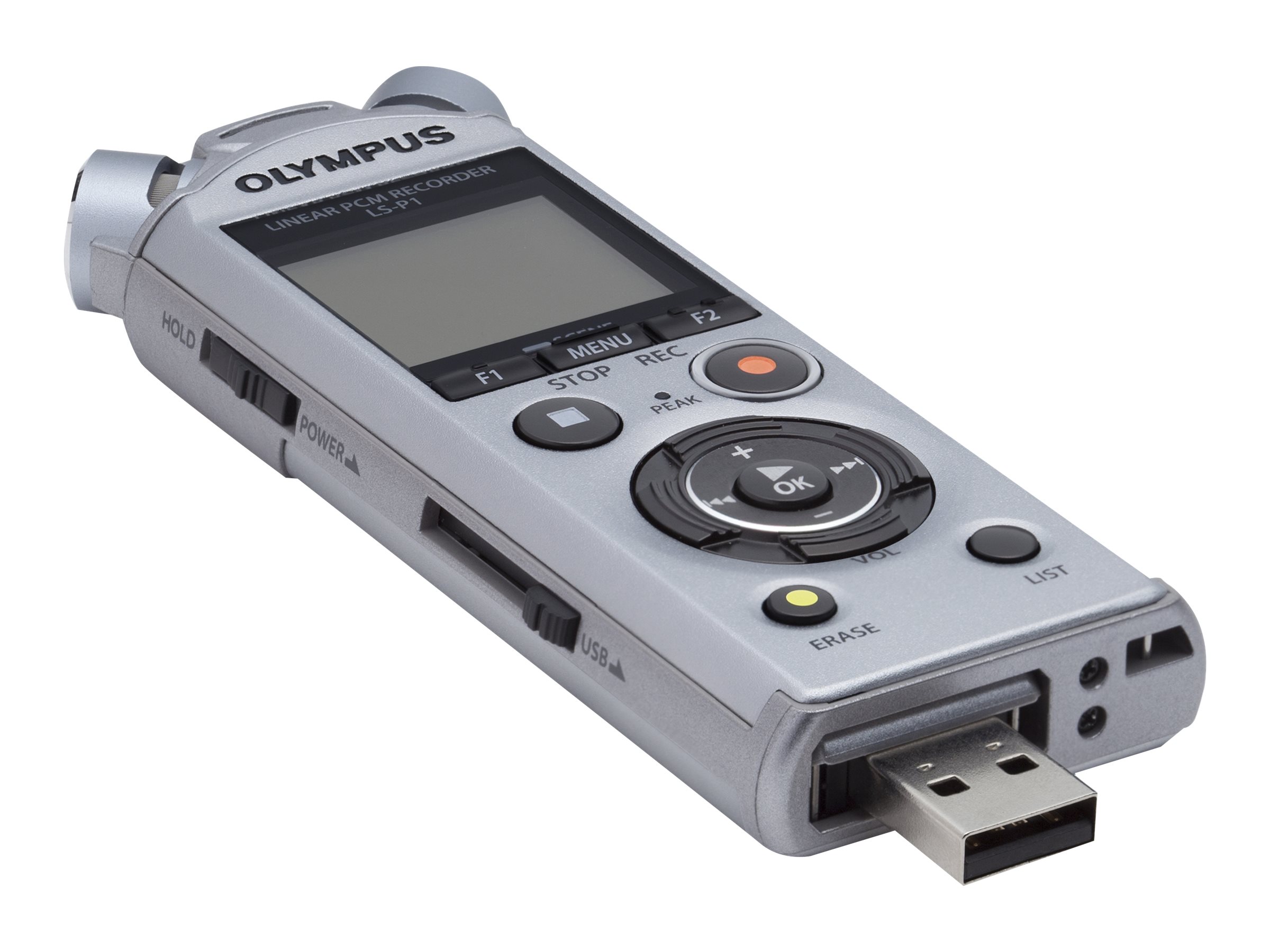 Olympus, LS-P1, LCD, Stereo, Microphone connection, 96kHz/24bit Linear PCM, Digital