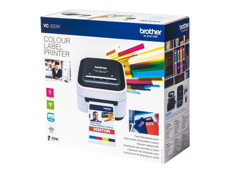 Brother VC-500W, Colour, ZINK Zero-Ink, Label Printer, Wi-Fi, Black/ grey