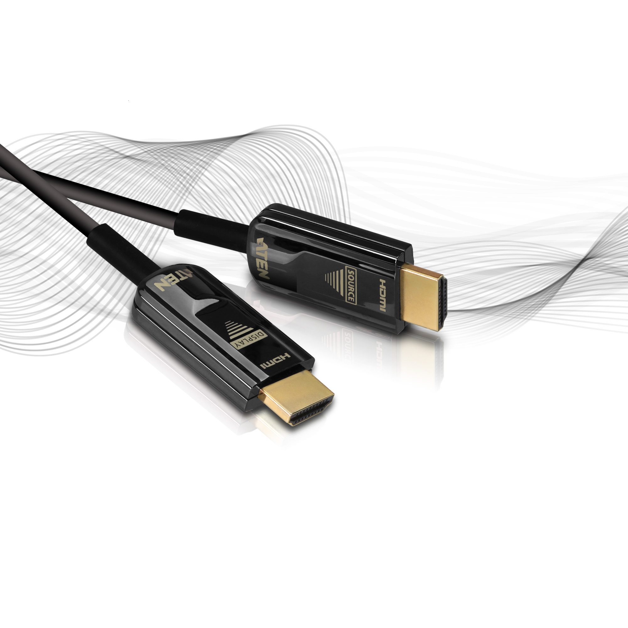 Aten VE781010 10M True 4K HDMI Active Optical Cable, True 4K@10m , Black, HDMI Type-A Male, True 4K HDMI Active Optical Cable, HDMI to HDMI, 10 m