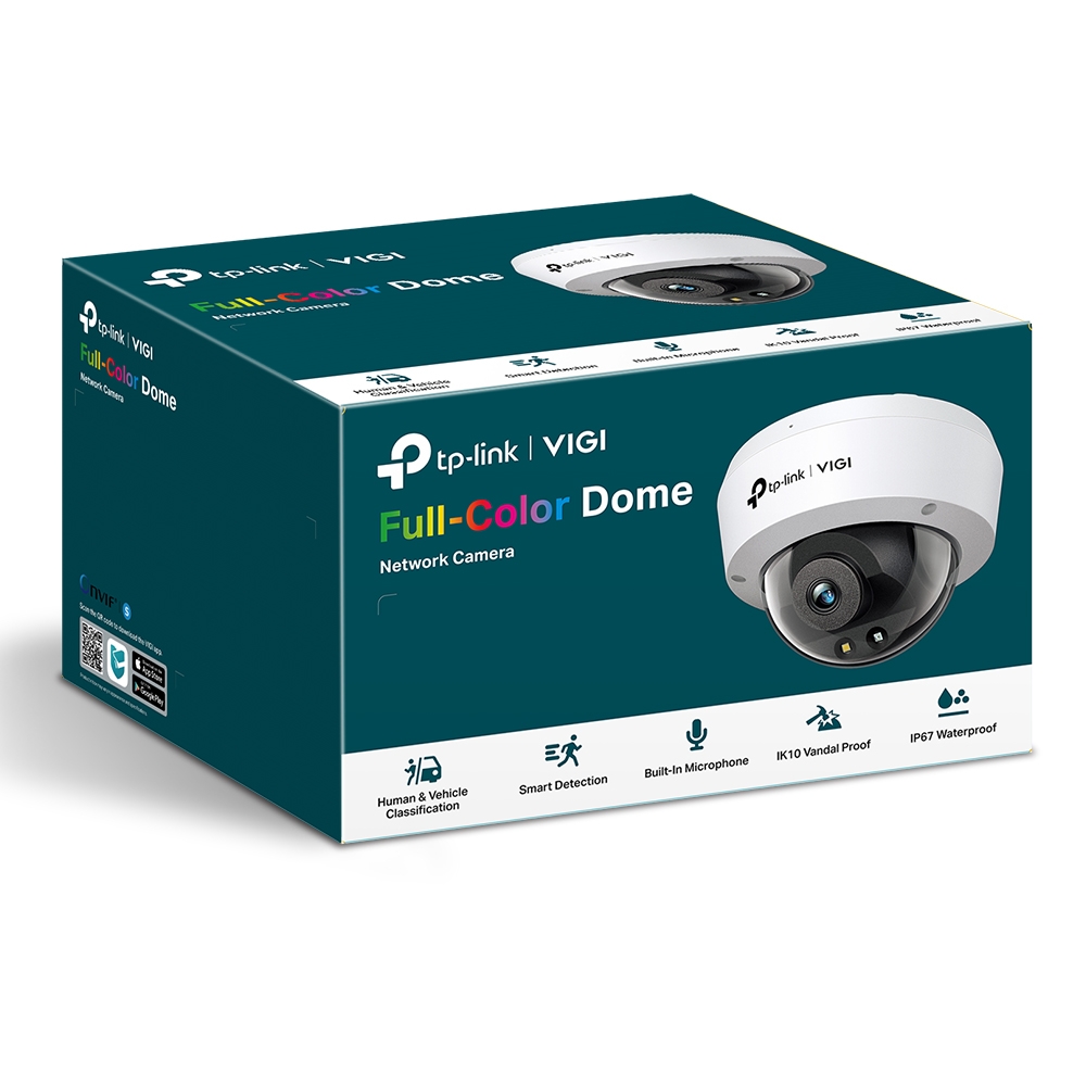 TP-LINK, Full-Color Network Camera, VIGI C230, Dome, 3 MP, 4mm, IP67, IK10, H.265+/H.265/H.264+/H.264