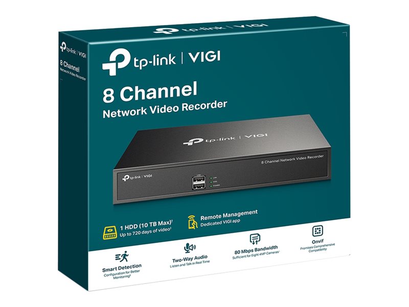 TP-Link VIGI NVR1008H võrguvideosalvesti (NVR) 1U Must