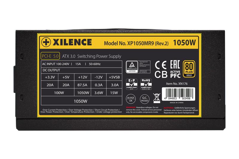 Power Supply, XILENCE, 1050 Watts, Efficiency 80 PLUS GOLD, PFC Active, XN176