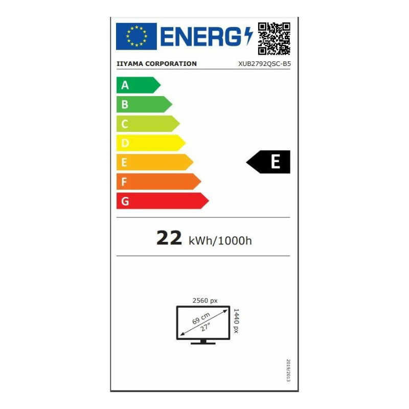 iiyama ProLite PC lamekuvar 68,6 cm (27") 2560 x 1440 pikslit Wide Quad HD LED Must