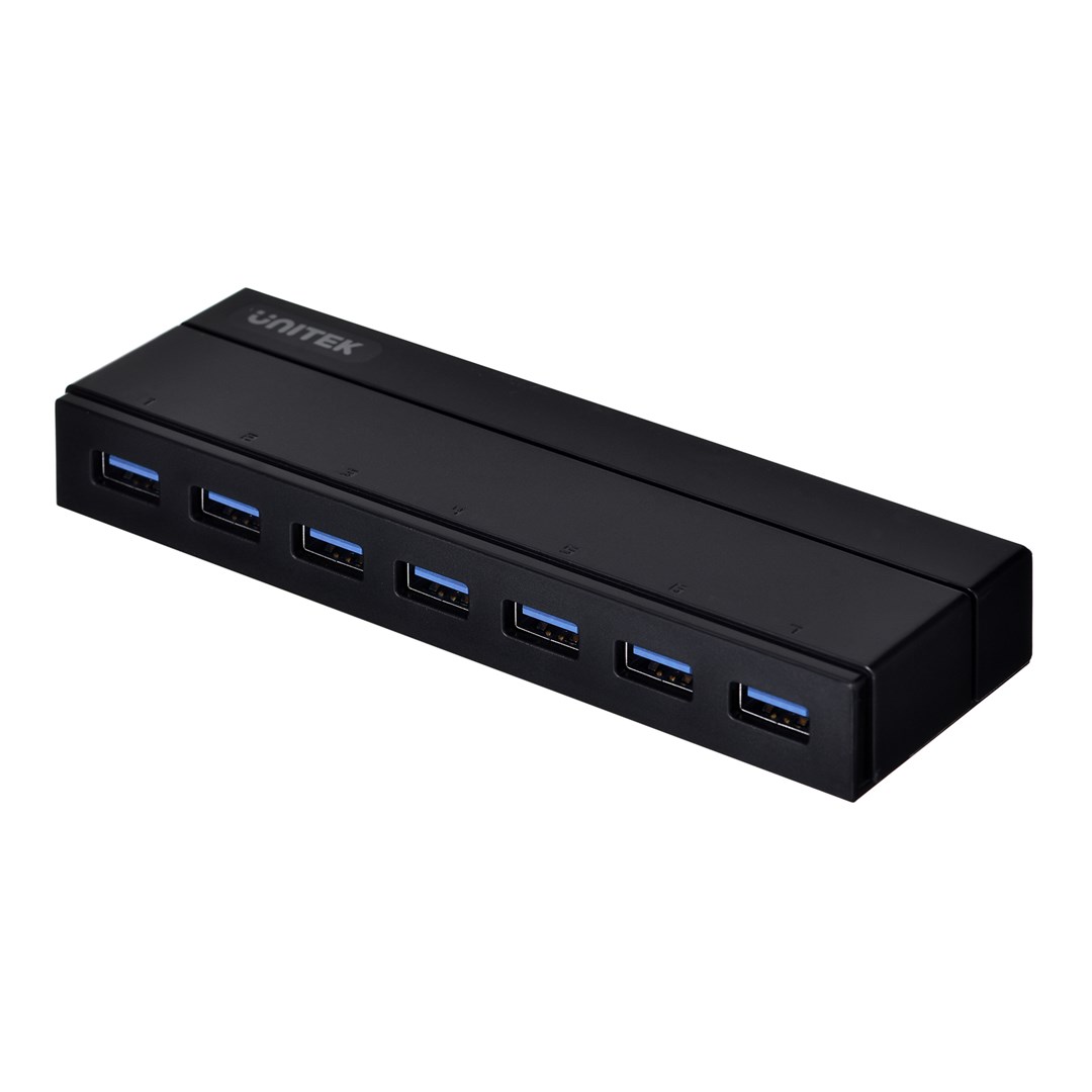 UNITEK HUB USB-A + DC Y-3184; 7x USB 3.2 Gen 1 (3.1 Gen 1) Type-A