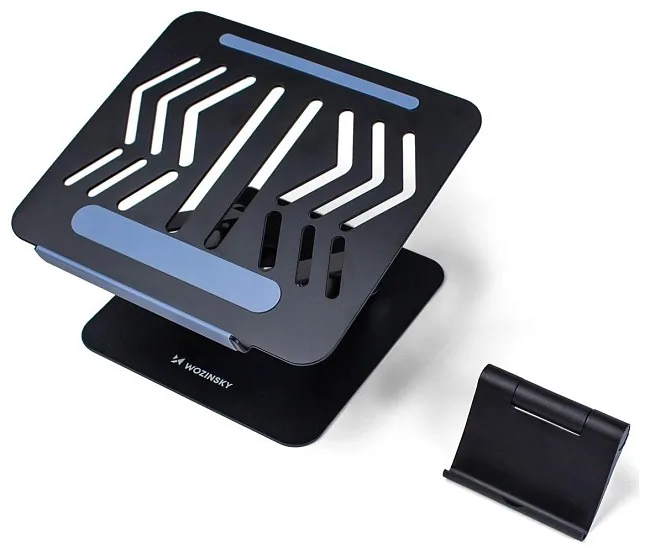 Wozinsky podstawka pod laptopa 360° czarna + podstawka na telefon