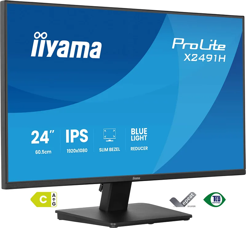 iiyama ProLite X2491H-B1 PC lamekuvar 60,5 cm (23.8″) 1920 x 1080 pikslit Full HD LCD Must
