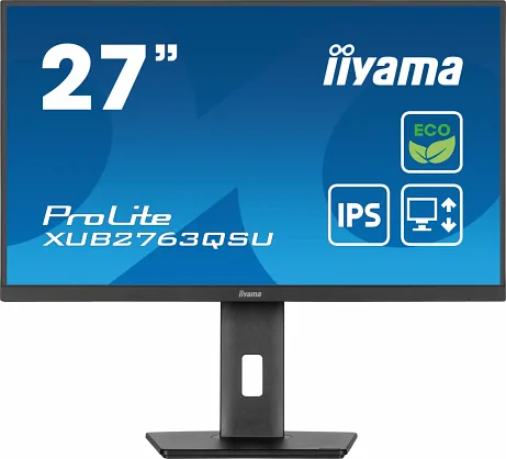 iiyama ProLite XUB2763QSU-B1 PC lamekuvar 68,6 cm (27") 2560 x 1440 pikslit Quad HD LED Must