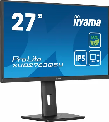 iiyama ProLite XUB2763QSU-B1 PC lamekuvar 68,6 cm (27″) 2560 x 1440 pikslit Quad HD LED Must