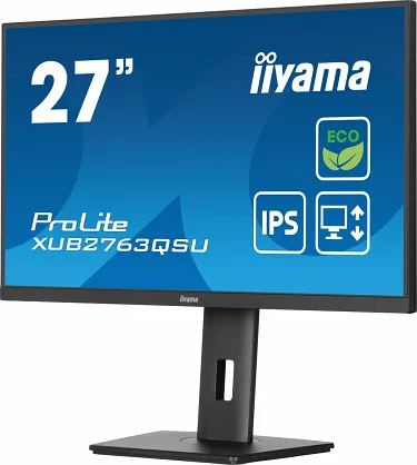 iiyama ProLite XUB2763QSU-B1 PC lamekuvar 68,6 cm (27″) 2560 x 1440 pikslit Quad HD LED Must